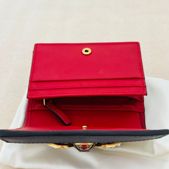 💯 Authentic Discontinued 🐝 GUCCI 🐝 Calfskin Queen Margaret Card Case Wallet - Picture 12 of 14